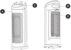 Lifesmart HT1041 PTC Tower Heater - Infrared Heater
