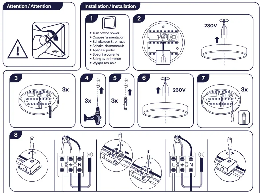 innr RCL11x Smart Round Ceiling Lamp- Installation