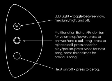 SHARPER IMAGE 1012668 Shower Mirror Speaker LED with Magnetic Mount- MIROR