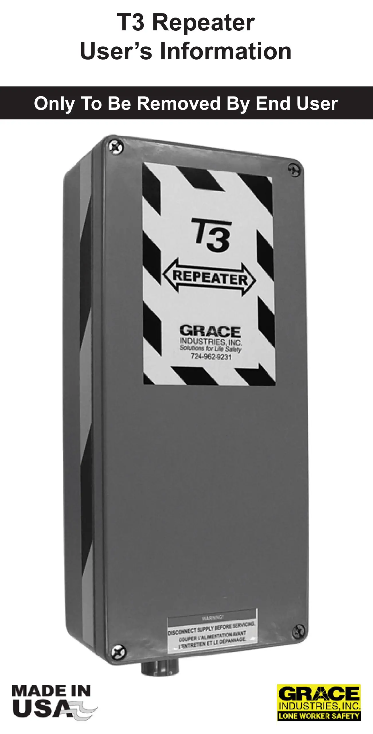 T3 Repeater for Grace Telemetry Equipment Instruction Manual