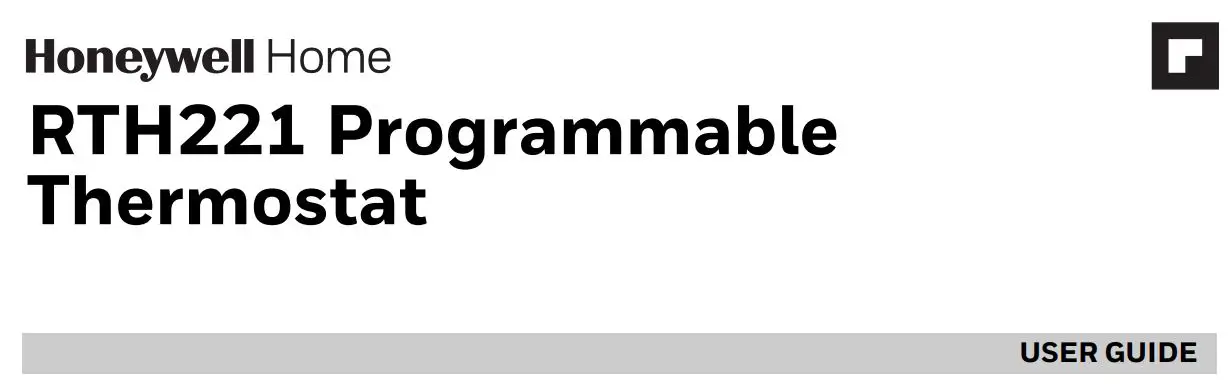 Honeywell RTH221 Programmable Thermostat User Guide