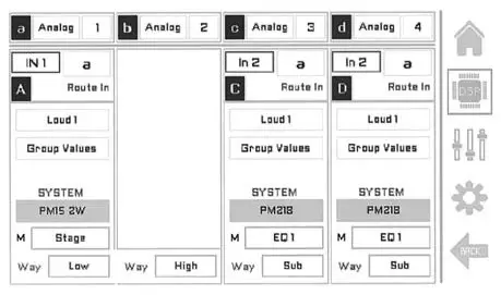 RAM Audio Pi Series Professional Power Amplifiers- DSP Edit Screen