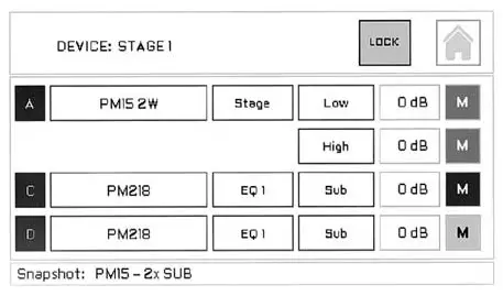 RAM Audio Pi Series Professional Power Amplifiers- Default Screen