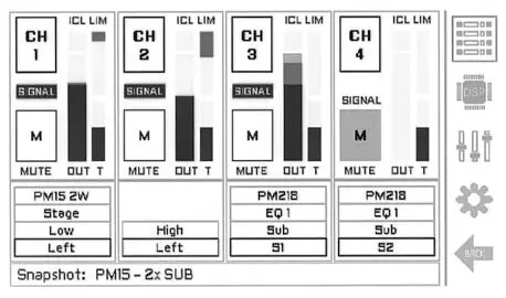 RAM Audio Pi Series Professional Power Amplifiers- Home Screen