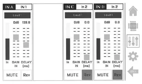 RAM Audio Pi Series Professional Power Amplifiers- Setting Screen