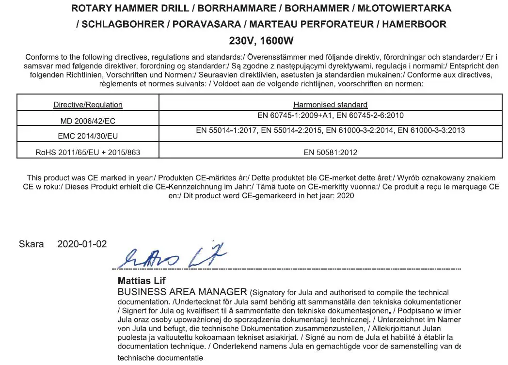 MEEC TOOLS 011625 1.6 kW-9J Hammer Drill fig1