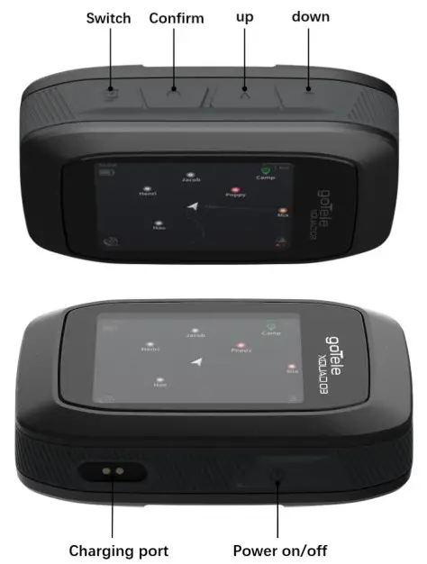 goTele XQUAD 03 GPS Tracker - Button names