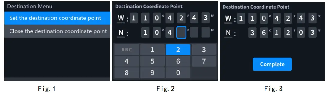 goTele XQUAD 03 GPS Tracker - Destination coordinate point 1