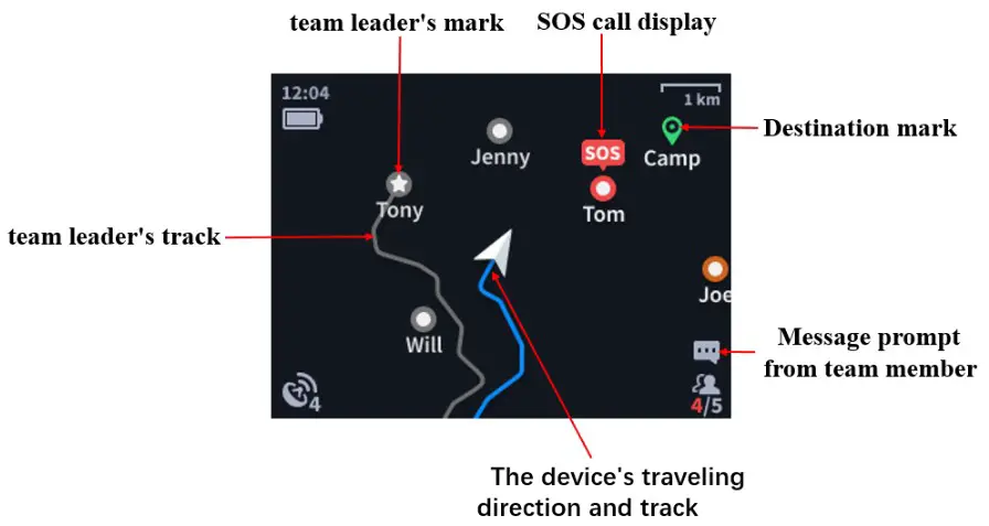 goTele XQUAD 03 GPS Tracker - Home page interface after team creation 1