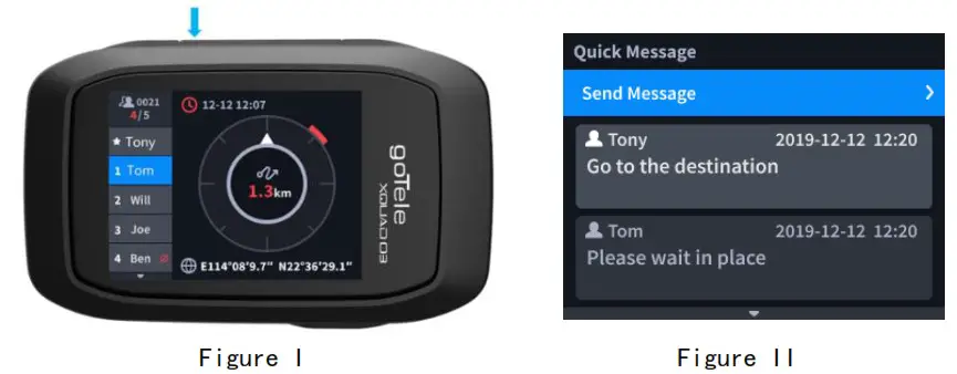 goTele XQUAD 03 GPS Tracker - Short message 1