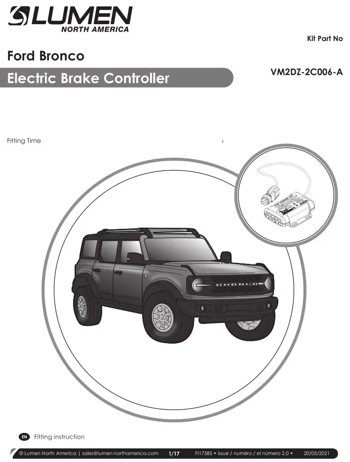 LUMEN VM2DZ-2C006-A Electric Brake Controller Instruction Manual