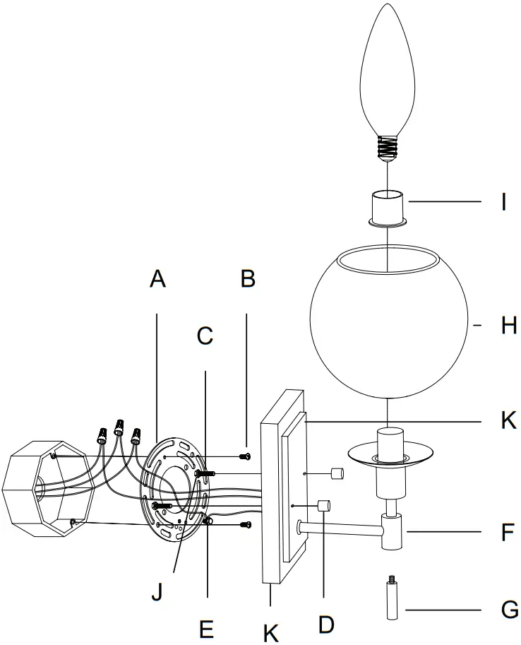 Hunter 0780095 1 Light Wall Sconce B