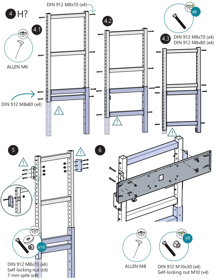 traulux SMI FLEX Fixed Height Wall to Floor Stand - fig 4