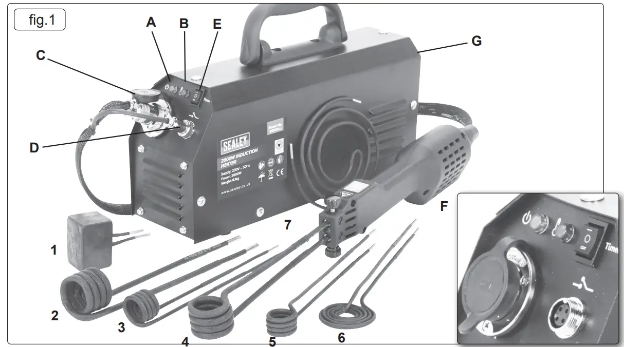SEALEY VS230.V3 2000W Induction Heater - fig 3
