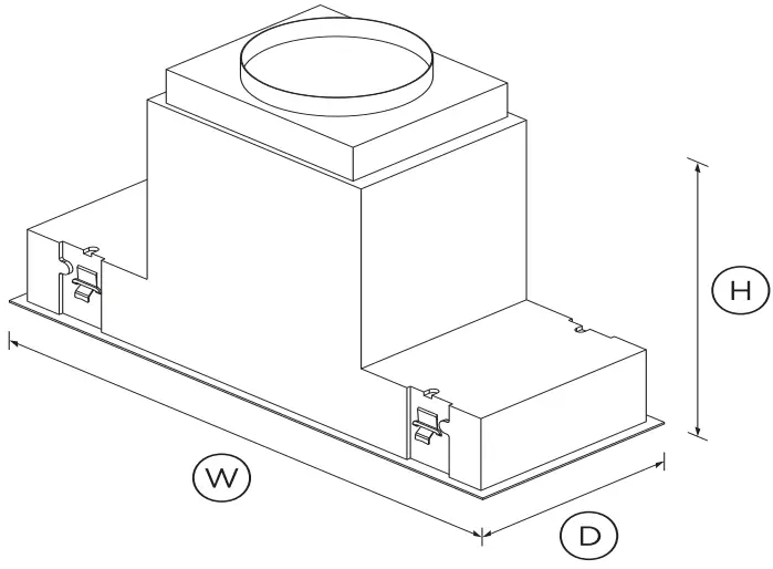 FISHER PAYKEL HPB3011 4 N Insert Range Hood, 30 - DIMENSIONS