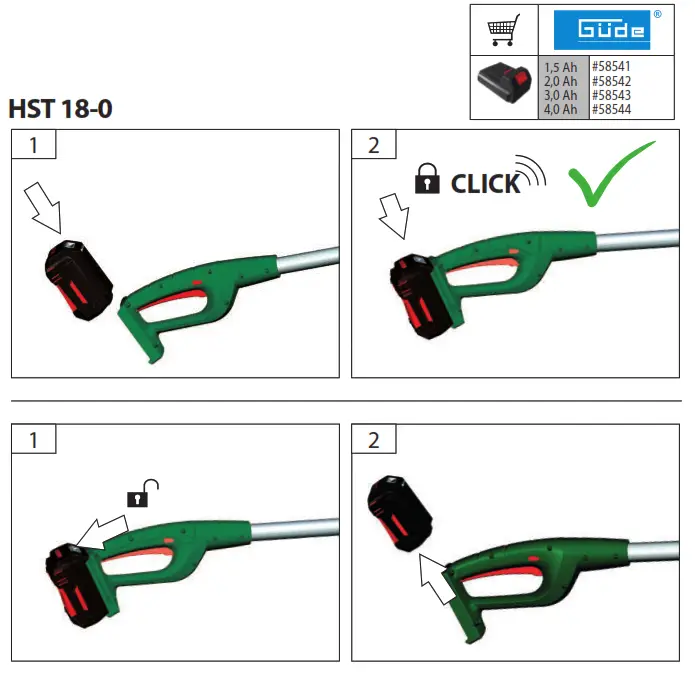Gude HST 18-0 Battery Hedge Trimmer - Fig 3