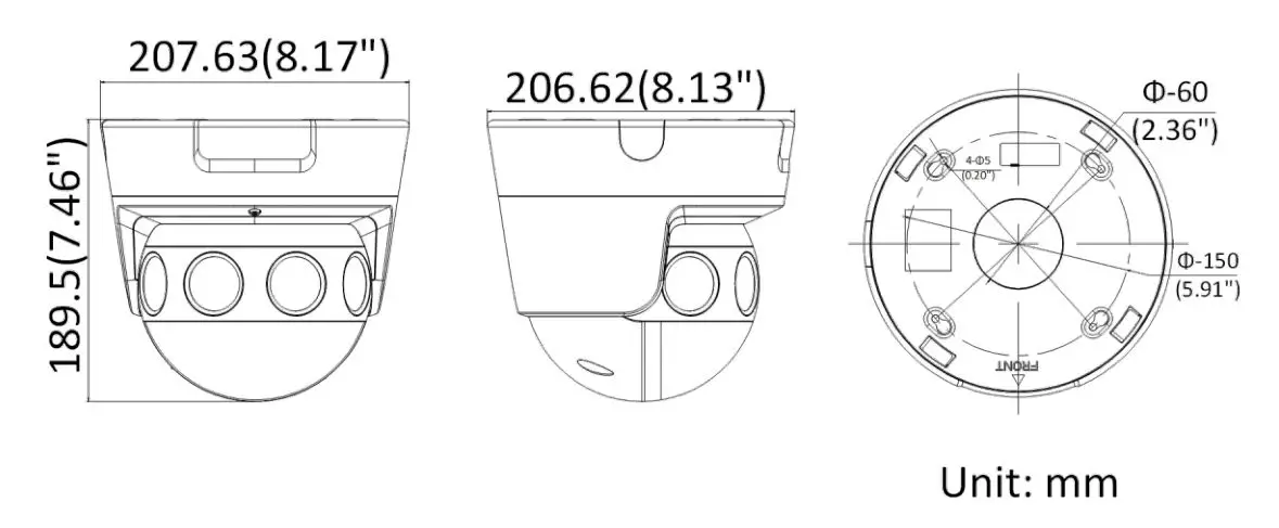 HIKVISION PanoVu Camera DS-2CD6924G0-IHS - Dimension