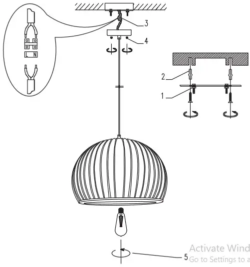 V-TAC Wooden Pendant VT-4280 - 2