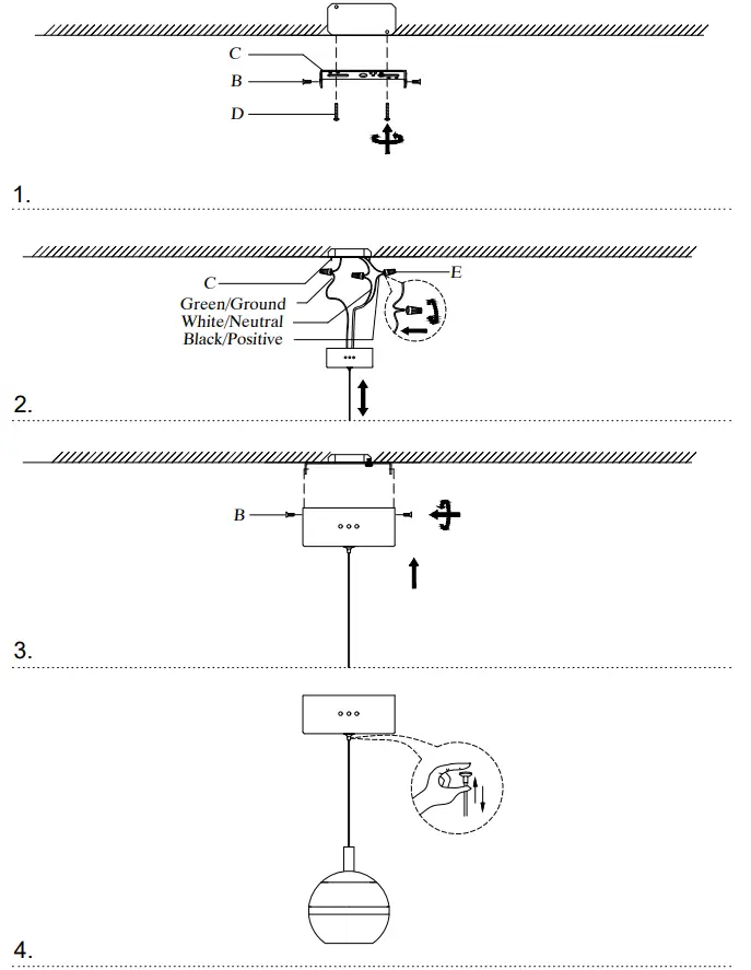 ET2 E24591 Swank 1 Light LED Pendant - Fig 2