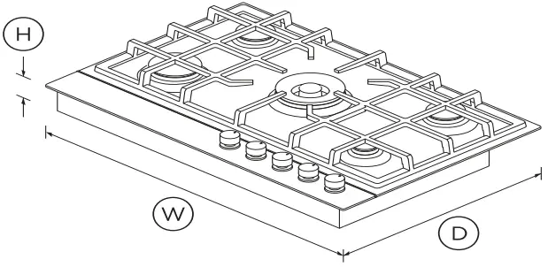 FISHER PAYKEL CG305DLPX1N 30 inch LPG Gas on Steel Cooktop A02