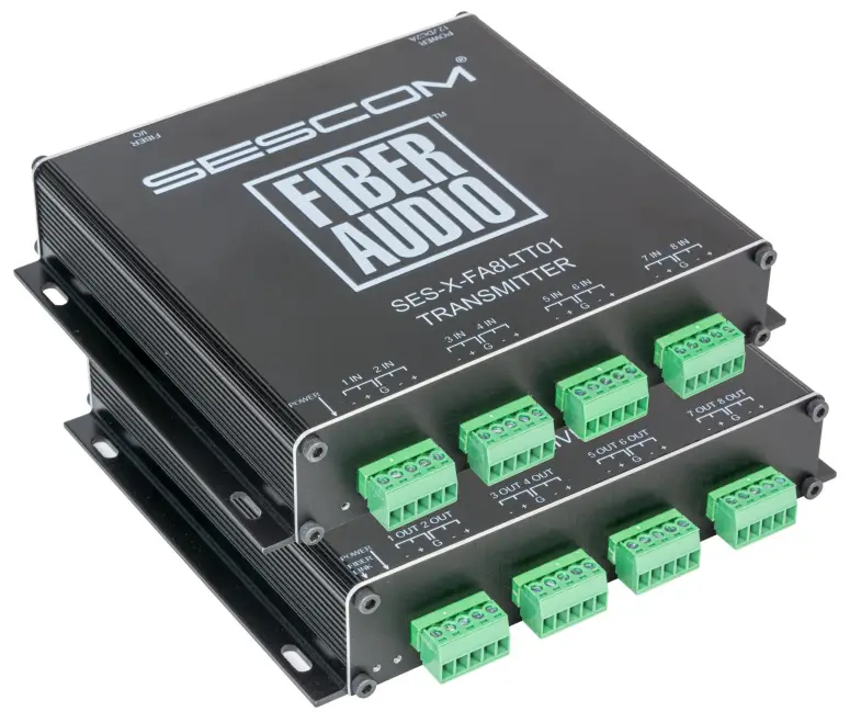 SESCOM FA8LTT01 8 CH Balanced Line Level Audio over Fiber Extender
