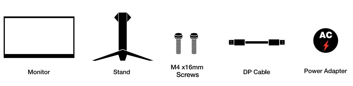 Pixio PX273 Prime 27 Inch 1080p 165Hz IPS Gaming Monitor User Manual - Product Includes