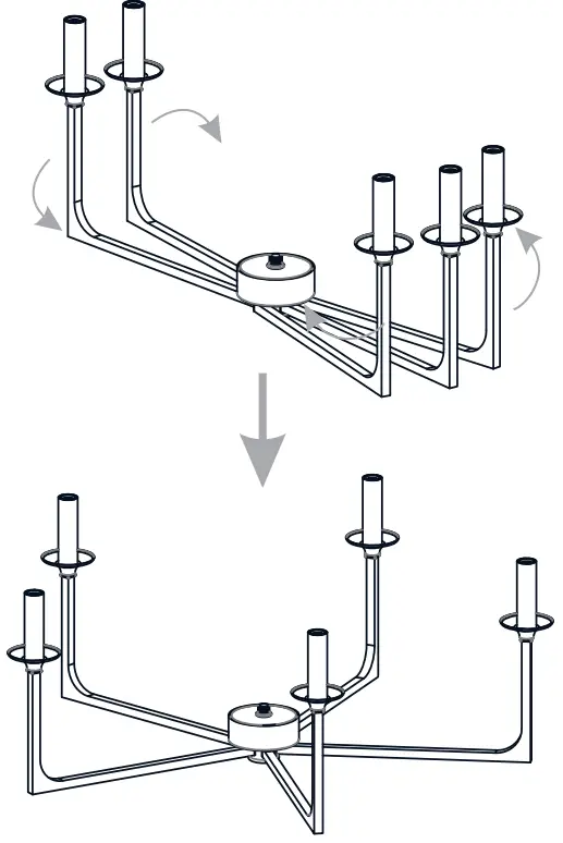 QUOIZEL PRC5026MBK 5 Light 26 inch Matte Black Chandelier Ceiling Light fig 2