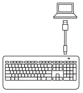 Recharging the keyboard