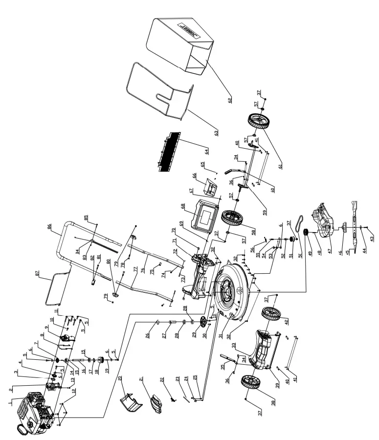 POWERSMART DB2321PH 21 Inch 3 in 1 Gas Push Lawn Mower - fig 9