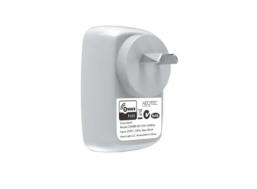 Aeotec Siren Gen5 Zw080-b21 Manual