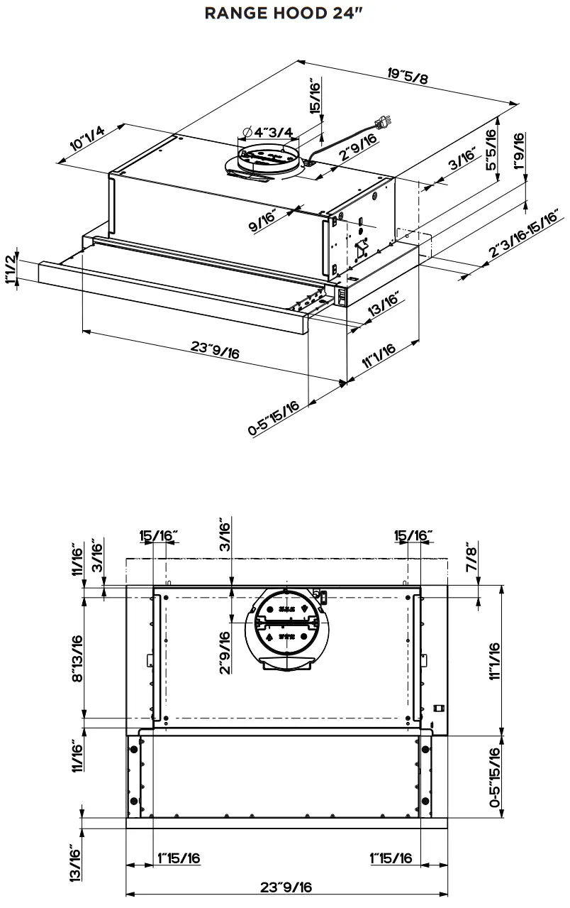 FABER FLEX24SS300 24 Inch Stainless Flexa Slide Out Hood - Figure 1