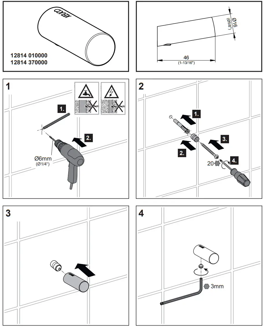 KEUCO 12814370000 REVA Black Selection Schwarz Matt