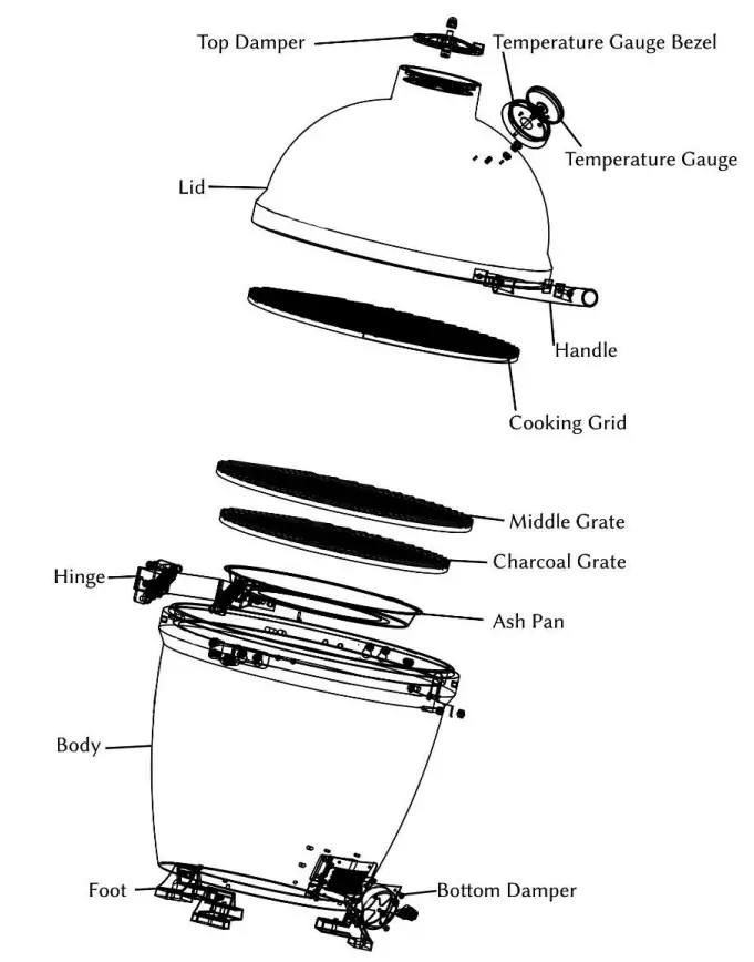 BLAZE BLZ-20 Kamado Charcoal Grill - fig 10