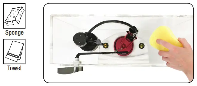 Fluidmaster 400H-002 Performax Universal Toilet Fill Valve -USE SPONGE OR TOWEL TO SOAK UP