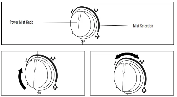 Homedics UHE-WM15 Total Comfort Humidifier Plus Instruction - Power Mist Knob