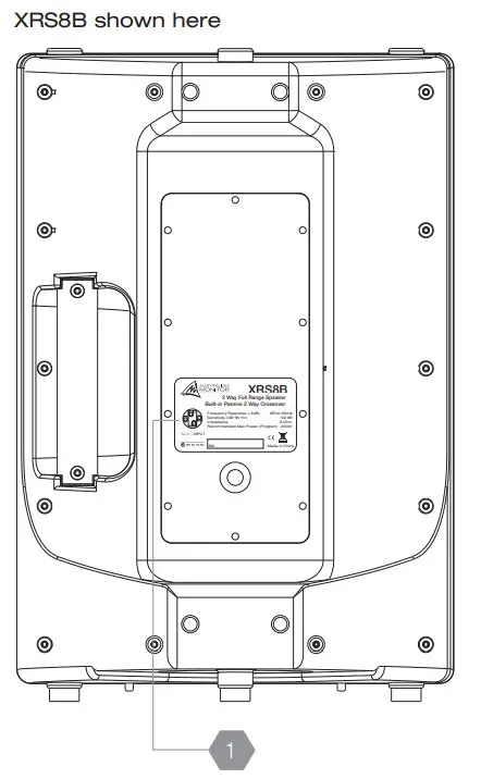 AUSTRALIAN MONITOR XRS8P Passive Powered and Outdoor Loudspeaker - REAR PANEL