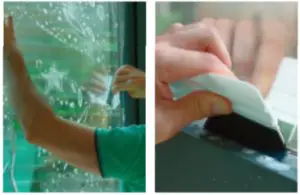 SECURE How to install static cling window film -squeegee to remove bubbles