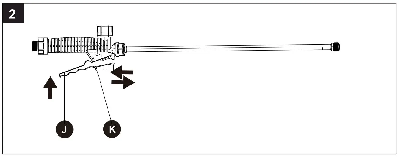 KOBALT KSP 440-06 40V Chemical Backpack Sprayer - LOCKING THE SPRAY GUN TRIGGER