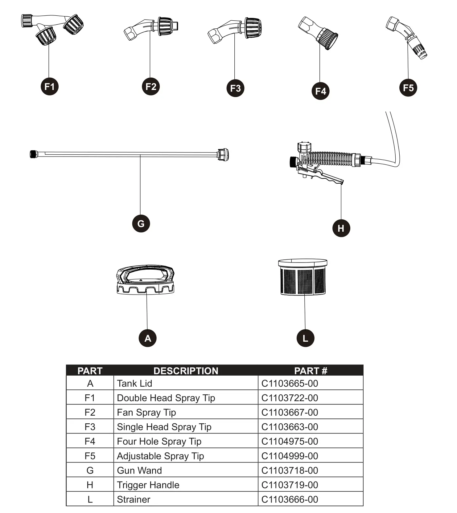 KOBALT KSP 440-06 40V Chemical Backpack Sprayer - REPLACEMENT PARTS LIST