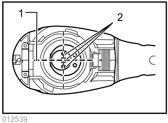 makita DUM166 160mm Cordless Grass Shear - Adjusting the shearing height 10