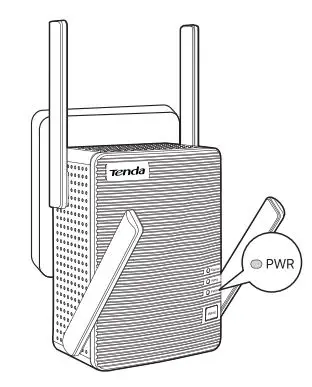 Tenda A21 AC2100 Dual Band WiFi Range Extender Installation Guide - Power on the extender
