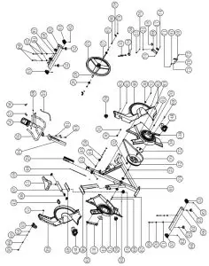 BanCon BC-B399 Magnetic Belt Drive Indoor Cycling Bike - EXPLODED DIAGRAM
