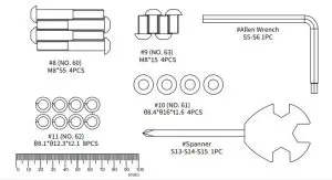 BanCon BC-B399 Magnetic Belt Drive Indoor Cycling Bike - HARDWARE PACKAGE