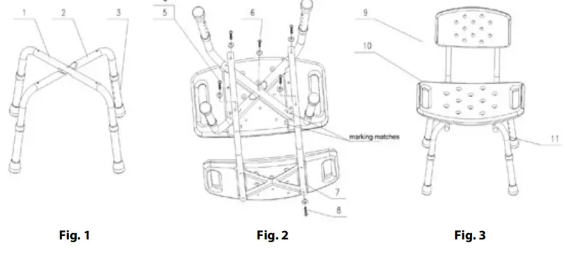 aidapt VB540S Shower Chair with Back fig2