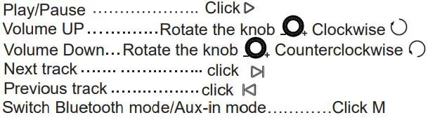 aiwa SB-X350P Portable Wireless Stereo Speaker User Manual - Music Control