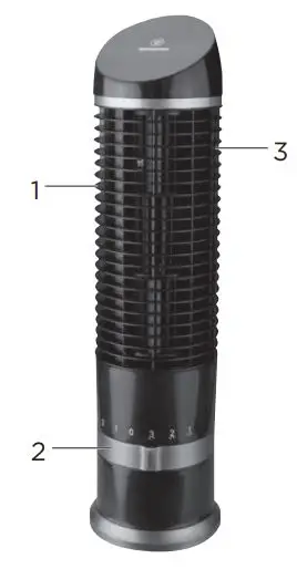 Westinghouse WSFTBK14AS 14 Inch Oscillating Tower Fan Instruction Manual - DESCRIPTION OF PARTS