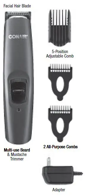 CONAIR GMT10RCSB All-in-One Beard Mustache Trimmer-5