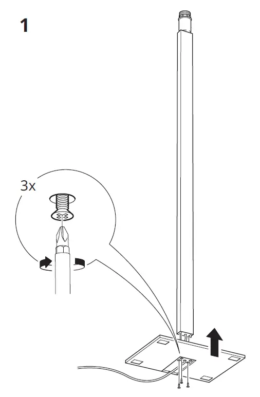 IKEA TOMELILLA Floor Lamp with LED Bulb Nickel Plated fig3