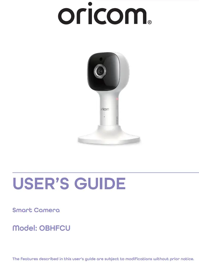 oricom OBHFCU HD Smart Camera with Remote Access User Guide