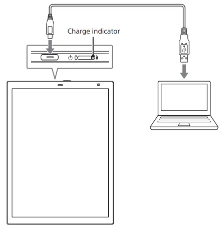 SONY DPT-RP1 13.3 Inch EL313xx Digital Paper System User Guide - Charging the device and stylus